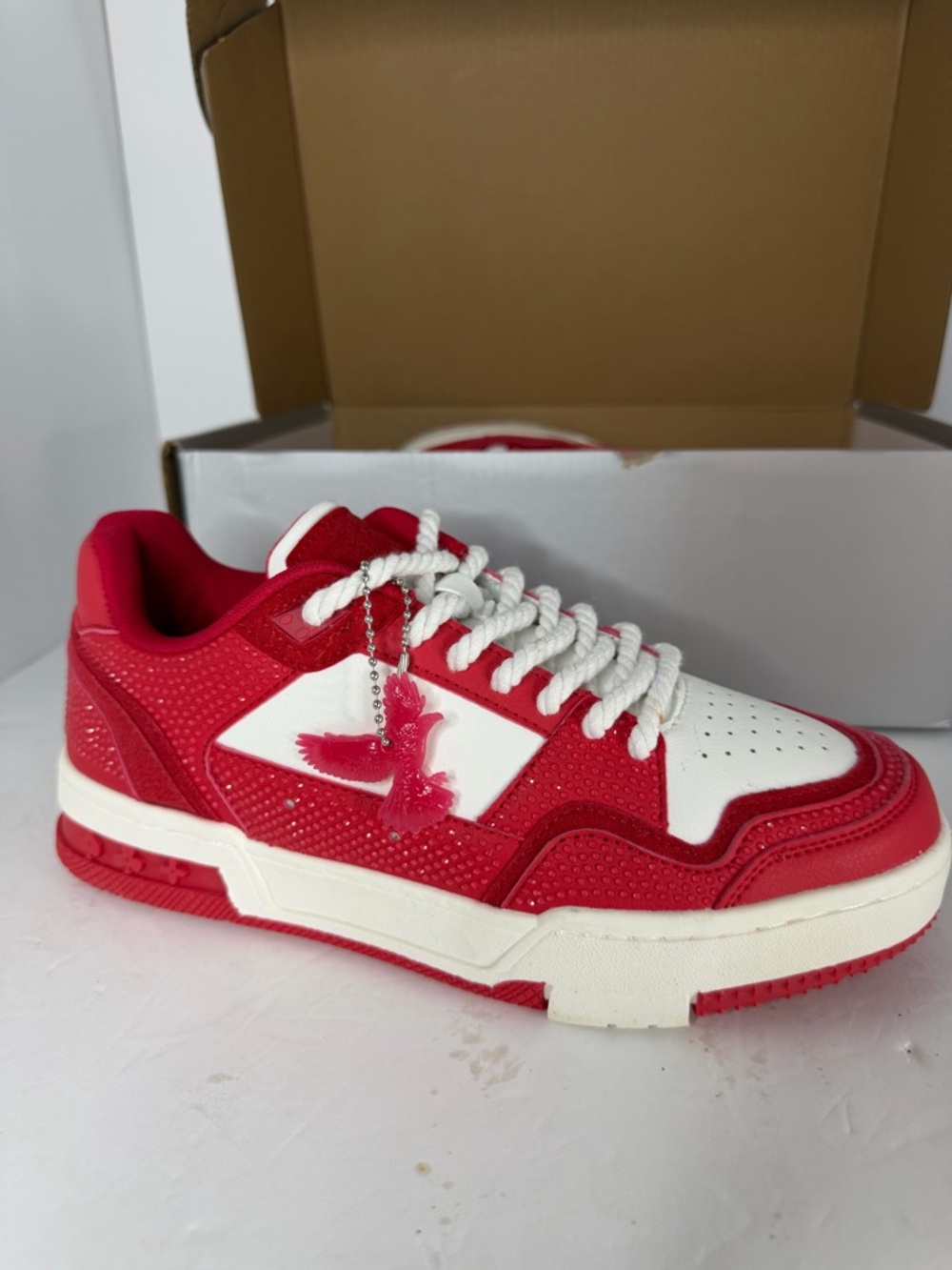 Watson x Watson Red White Sneakers Size 6.5 New Streetwear Low Top - Picture 2 of 11